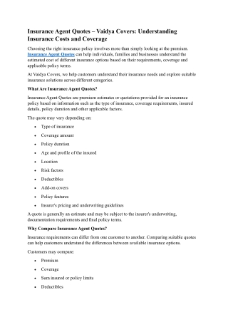 Insurance Agent Quotes