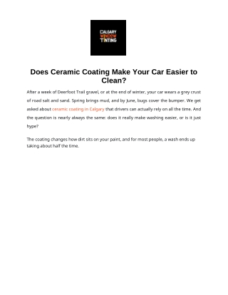 Does Ceramic Coating Make Your Car Easier to Clean