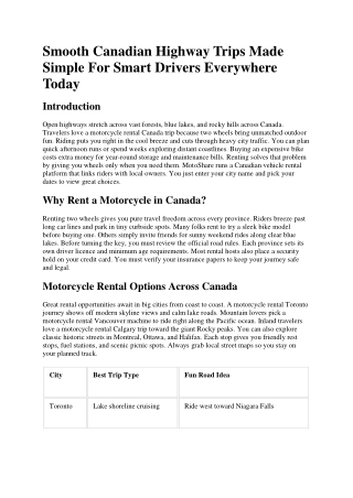 Smooth Canadian Highway Trips Made Simple For Smart Drivers Everywhere Today