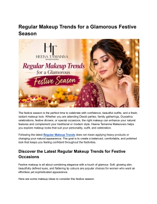 Regular Makeup Trends for a Glamorous Festive Season