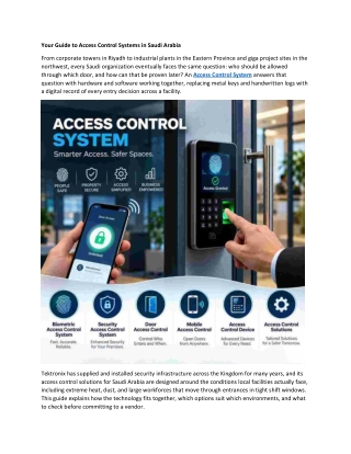 Your Guide to Access Control Systems in Saudi Arabia